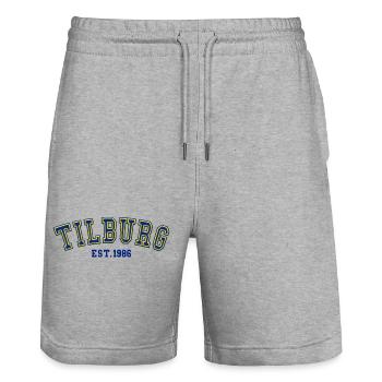 Tilburg Est. 1986 - Stanley/Stella Trainer Unisex Organic Jogging Shorts - heather grey - Front - Nik (191cm) & Marisol (170cm)