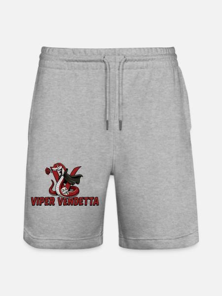 Viper Vendetta Cobra Red - Stanley/Stella Trainer Unisex Organic Jogging Shorts - heather grey