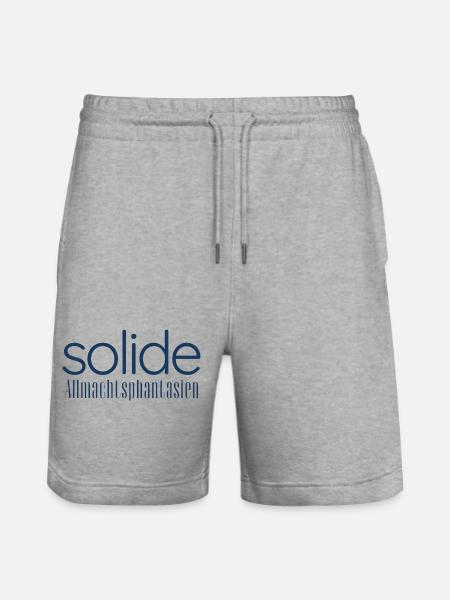 Solide Allmachtsphantasien – Typografie Design - Stanley/Stella Unisex Bio Joggingshorts Trainer - Grau meliert