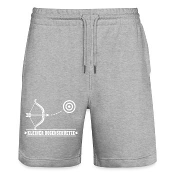 Kleiner Bogenschütze – Bogenschießen Pfeil Bogen - Stanley/Stella Unisex Bio Joggingshorts Trainer  - Grau meliert - Vorne - Nik (191cm) & Marisol (170cm)