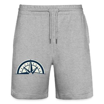 Bergretter Kompass Wappen - Stanley/Stella Unisex Bio Joggingshorts Trainer  - Grau meliert - Vorne - Nik (191cm) & Marisol (170cm)