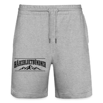 Bündner - Stanley/Stella Unisex Bio Joggingshorts Trainer  - Grau meliert - Vorne - Nik (191cm) & Marisol (170cm)
