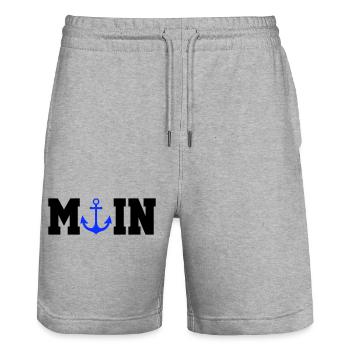 Blauer Anker Nautik Moin - Stanley/Stella Unisex Bio Joggingshorts Trainer  - Grau meliert - Vorne - Nik (191cm) & Marisol (170cm)