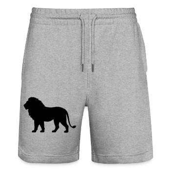 Löwe - Stanley/Stella Unisex Bio Joggingshorts Trainer  - Grau meliert - Vorne - Nik (191cm) & Marisol (170cm)
