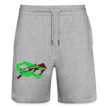 against the armee - Stanley/Stella Unisex Bio Joggingshorts Trainer  - Grau meliert - Vorne - Nik (191cm) & Marisol (170cm)