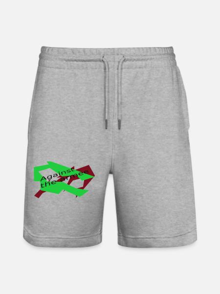 against the armee - Stanley/Stella Trainer Unisex Organic Jogging Shorts - heather grey