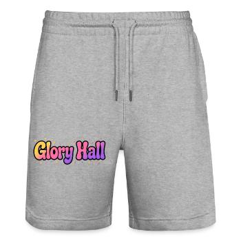 Glory Hall Psychedelisches Leuchten - Stanley/Stella Unisex Bio Joggingshorts Trainer  - Grau meliert - Vorne - Nik (191cm) & Marisol (170cm)
