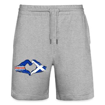 Kap Verde Schottland Flagge Hände Herzform used - Stanley/Stella Unisex Bio Joggingshorts Trainer  - Grau meliert - Vorne - Nik (191cm) & Marisol (170cm)