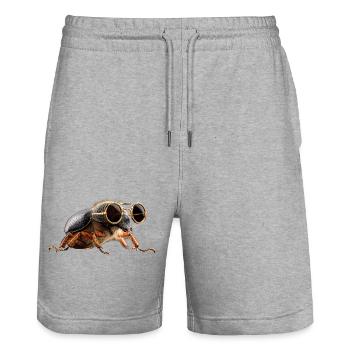 Maikäfer Süßer Hirschkäfer Nashornkäfer Insekten - Stanley/Stella Unisex Bio Joggingshorts Trainer  - Grau meliert - Vorne - Nik (191cm) & Marisol (170cm)