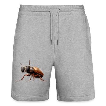 Maikäfer Süßer Hirschkäfer Nashornkäfer Insekten - Stanley/Stella Unisex Bio Joggingshorts Trainer  - Grau meliert - Vorne - Nik (191cm) & Marisol (170cm)