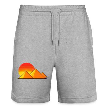 Sonnenuntergang über Pyramiden - Stanley/Stella Unisex Bio Joggingshorts Trainer  - Grau meliert - Vorne - Nik (191cm) & Marisol (170cm)