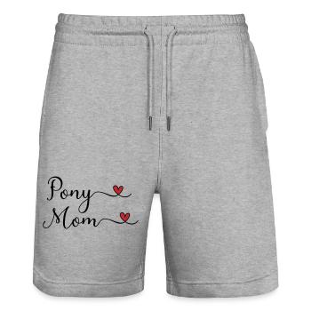 Pony Mama - Stanley/Stella Unisex Bio Joggingshorts Trainer  - Grau meliert - Vorne - Nik (191cm) & Marisol (170cm)