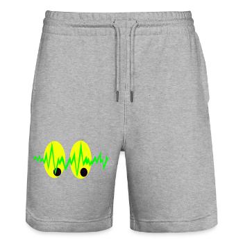 Pulsierende Augen Elektro Muster - Stanley/Stella Unisex Bio Joggingshorts Trainer  - Grau meliert - Vorne - Nik (191cm) & Marisol (170cm)