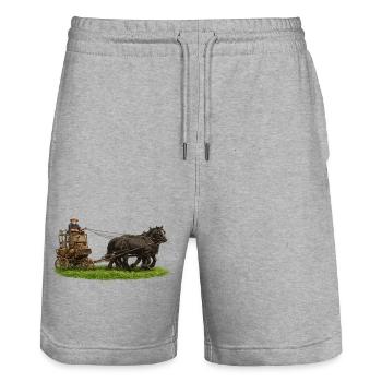 Pferde- und Kutschtour - Stanley/Stella Unisex Bio Joggingshorts Trainer  - Grau meliert - Vorne - Nik (191cm) & Marisol (170cm)