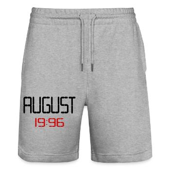 August 1996 - 30. Geburtstag - Stanley/Stella Unisex Bio Joggingshorts Trainer  - Grau meliert - Vorne - Nik (191cm) & Marisol (170cm)