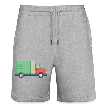 Lieferauto - Stanley/Stella Unisex Bio Joggingshorts Trainer  - Grau meliert - Vorne - Nik (191cm) & Marisol (170cm)