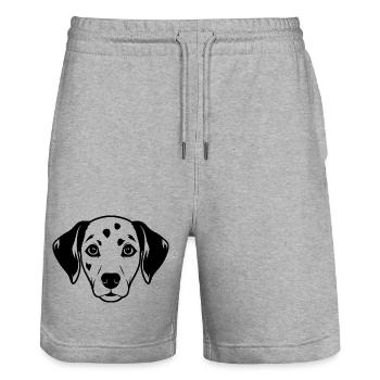 Dalmatiner - Stanley/Stella Unisex Bio Joggingshorts Trainer  - Grau meliert - Vorne - Nik (191cm) & Marisol (170cm)