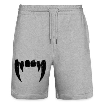 Klaue Kreis - Distressed Grafik - Stanley/Stella Unisex Bio Joggingshorts Trainer  - Grau meliert - Vorne - Nik (191cm) & Marisol (170cm)