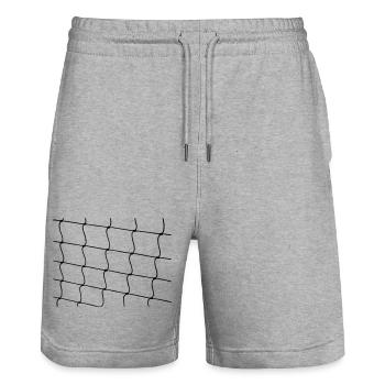 Netz aus Strick mit Knoten - Stanley/Stella Unisex Bio Joggingshorts Trainer  - Grau meliert - Vorne - Nik (191cm) & Marisol (170cm)