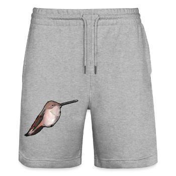 Kolibri im Abendlicht - Stanley/Stella Unisex Bio Joggingshorts Trainer  - Grau meliert - Vorne - Nik (191cm) & Marisol (170cm)