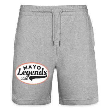 Mayo Legends 2026 - Stanley/Stella Unisex Bio Joggingshorts Trainer  - Grau meliert - Vorne - Nik (191cm) & Marisol (170cm)