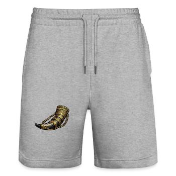 Goldener Hornschmuck - Stanley/Stella Unisex Bio Joggingshorts Trainer  - Grau meliert - Vorne - Nik (191cm) & Marisol (170cm)