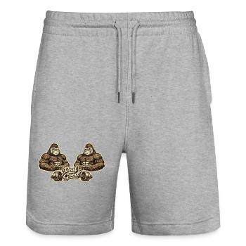 Doppelgorilla Kraftduo Fitness - Stanley/Stella Unisex Bio Joggingshorts Trainer  - Grau meliert - Vorne - Nik (191cm) & Marisol (170cm)