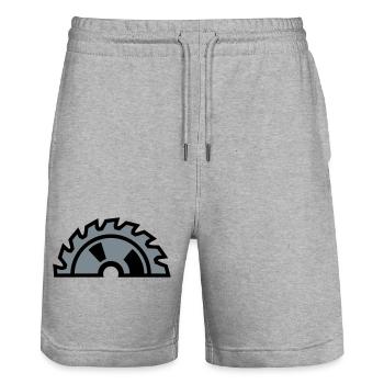 Kreissaegeblatt Halb Logo - Stanley/Stella Unisex Bio Joggingshorts Trainer  - Grau meliert - Vorne - Nik (191cm) & Marisol (170cm)