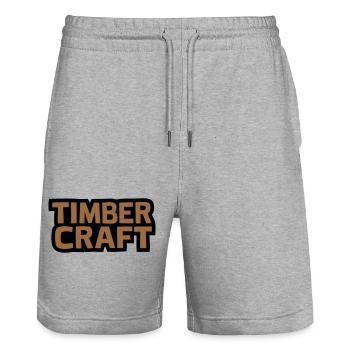 Timber Craft Schriftzug Logo - Stanley/Stella Unisex Bio Joggingshorts Trainer  - Grau meliert - Vorne - Nik (191cm) & Marisol (170cm)