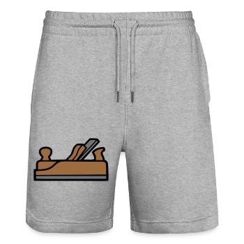 Hobel Tischler Icon - Stanley/Stella Unisex Bio Joggingshorts Trainer  - Grau meliert - Vorne - Nik (191cm) & Marisol (170cm)