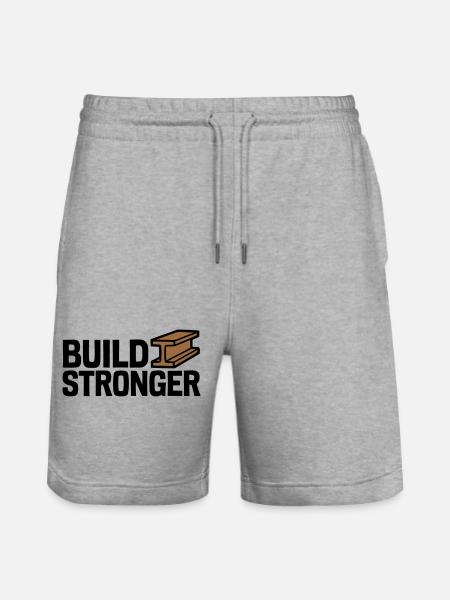 Build Stronger Logo - Stanley/Stella Unisex Bio Joggingshorts Trainer - Grau meliert