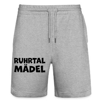 Ruhrtalmaedel - Stanley/Stella Unisex Bio Joggingshorts Trainer  - Grau meliert - Vorne - Nik (191cm) & Marisol (170cm)