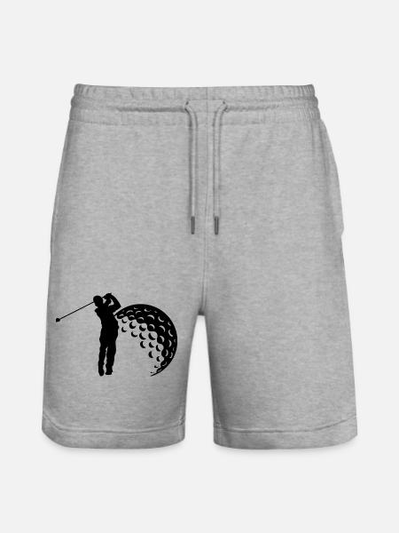 Golf Schwung Silhouette - Stanley/Stella Unisex Bio Joggingshorts Trainer - Grau meliert