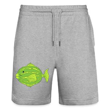 puffy  - Stanley/Stella Unisex Bio Joggingshorts Trainer  - Grau meliert - Vorne - Nik (191cm) & Marisol (170cm)