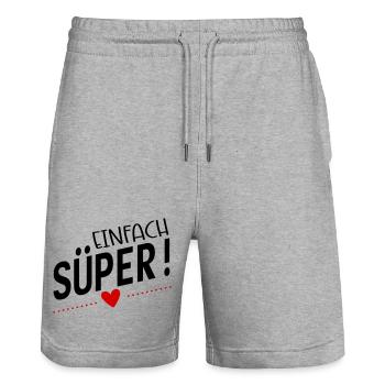 Süper - Stanley/Stella Unisex Bio Joggingshorts Trainer  - Grau meliert - Vorne - Nik (191cm) & Marisol (170cm)