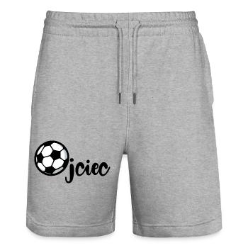 Fußball Papa Papa - Stanley/Stella Unisex Bio Joggingshorts Trainer  - Grau meliert - Vorne - Nik (191cm) & Marisol (170cm)
