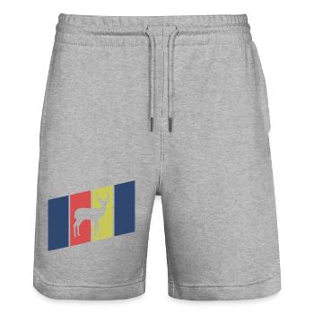 Antelope Silhouette Africa - Stanley/Stella Trainer Unisex Organic Jogging Shorts - heather grey - Front - Nik (191cm) & Marisol (170cm)