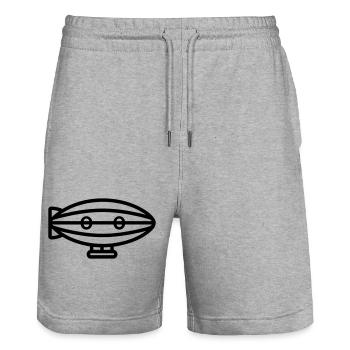 Airship - Stanley/Stella Trainer Unisex Organic Jogging Shorts - heather grey - Front - Nik (191cm) & Marisol (170cm)
