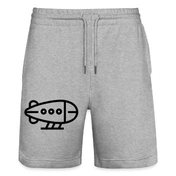 Airship - Stanley/Stella Trainer Unisex Organic Jogging Shorts - heather grey - Front - Nik (191cm) & Marisol (170cm)