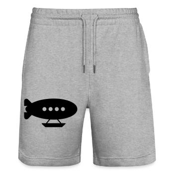 Airship - Stanley/Stella Trainer Unisex Organic Jogging Shorts - heather grey - Front - Nik (191cm) & Marisol (170cm)