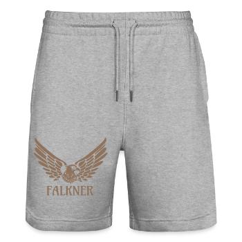 Falkner Adler Falke Falknerei Geschenk - Stanley/Stella Unisex Bio Joggingshorts Trainer  - Grau meliert - Vorne - Nik (191cm) & Marisol (170cm)