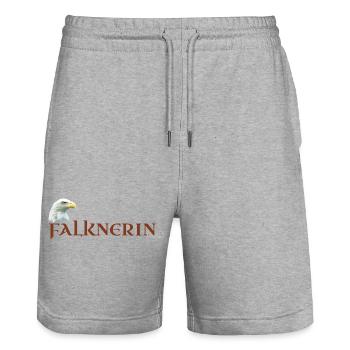 Falknerin, Adlerkopf, Weißkopfseeadler Falknerei - Stanley/Stella Unisex Bio Joggingshorts Trainer  - Grau meliert - Vorne - Nik (191cm) & Marisol (170cm)