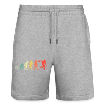 Bowling Evolution Kegeln Für Bowlingspieler Retro - Stanley/Stella Unisex Bio Joggingshorts Trainer  - Grau meliert - Vorne - Nik (191cm) & Marisol (170cm)