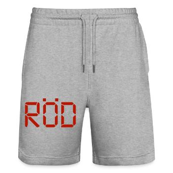 Rot – LCD - Stanley/Stella Unisex Bio Joggingshorts Trainer  - Grau meliert - Vorne - Nik (191cm) & Marisol (170cm)