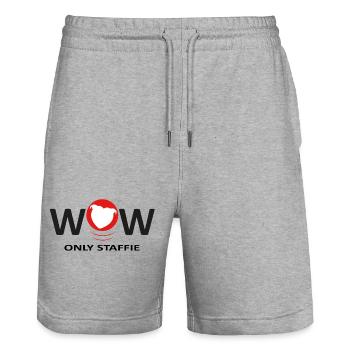 Staffies wow - 040 - Stanley/Stella Unisex Bio Joggingshorts Trainer  - Grau meliert - Vorne - Nik (191cm) & Marisol (170cm)