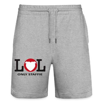 LOL tete de coeur - 028 - Short de jogging bio TRAINER Stanley/Stella unisexe - gris chiné - Devant - Nik (191cm) & Marisol (170cm)