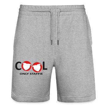 Cool Staffie - 039 - Stanley/Stella Unisex Bio Joggingshorts Trainer  - Grau meliert - Vorne - Nik (191cm) & Marisol (170cm)