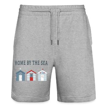 Home by the Sea – Maritime Strandhäuser - Stanley/Stella Unisex Bio Joggingshorts Trainer  - Grau meliert - Vorne - Nik (191cm) & Marisol (170cm)