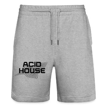 Acid Haus - Stanley/Stella Unisex Bio Joggingshorts Trainer  - Grau meliert - Vorne - Nik (191cm) & Marisol (170cm)