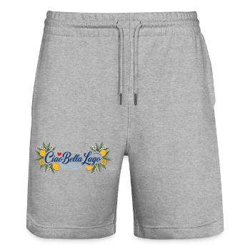 Ciao Bella Lago Zitronen - Stanley/Stella Unisex Bio Joggingshorts Trainer  - Grau meliert - Vorne - Nik (191cm) & Marisol (170cm)